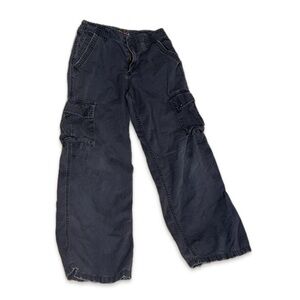 Black Distressed Cargo Pants